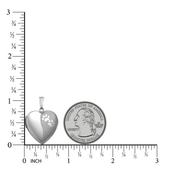 🐶Sterling Silver Rhodium Plated Heart Paws Locket - Picture 4 of 8